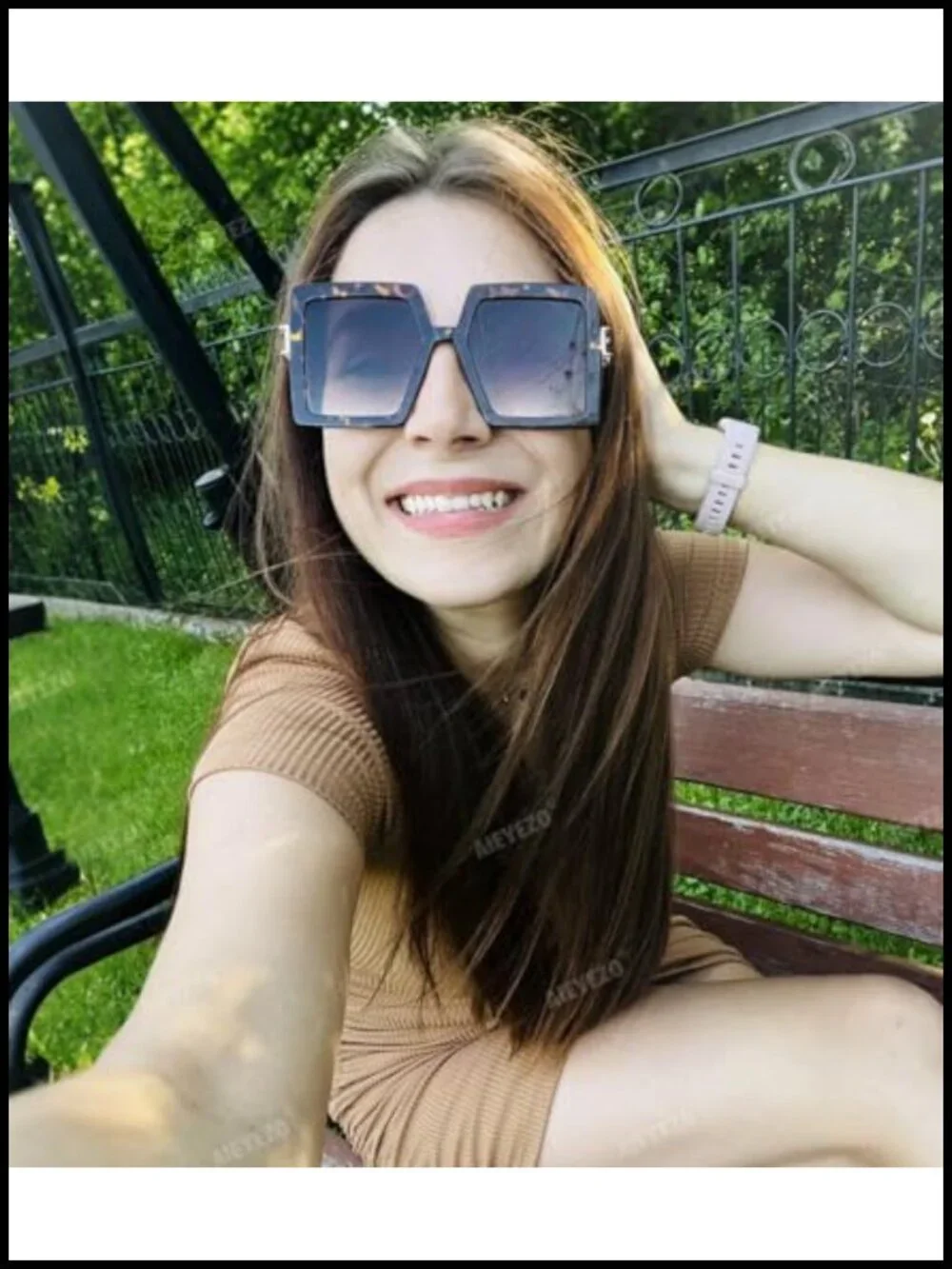 Oversized Square Sunglasses for Women UV400 Protection Retro Fashion